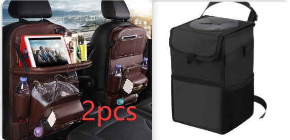 Luxury PU Leather Car Organizer – Seat Back Storage & Tray