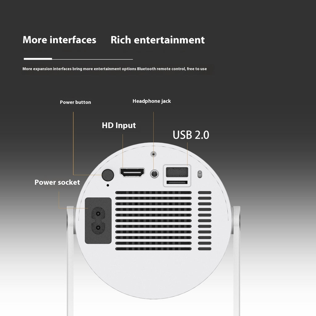 Portable Mini Projector – 180° Automatic Focus for Home Video