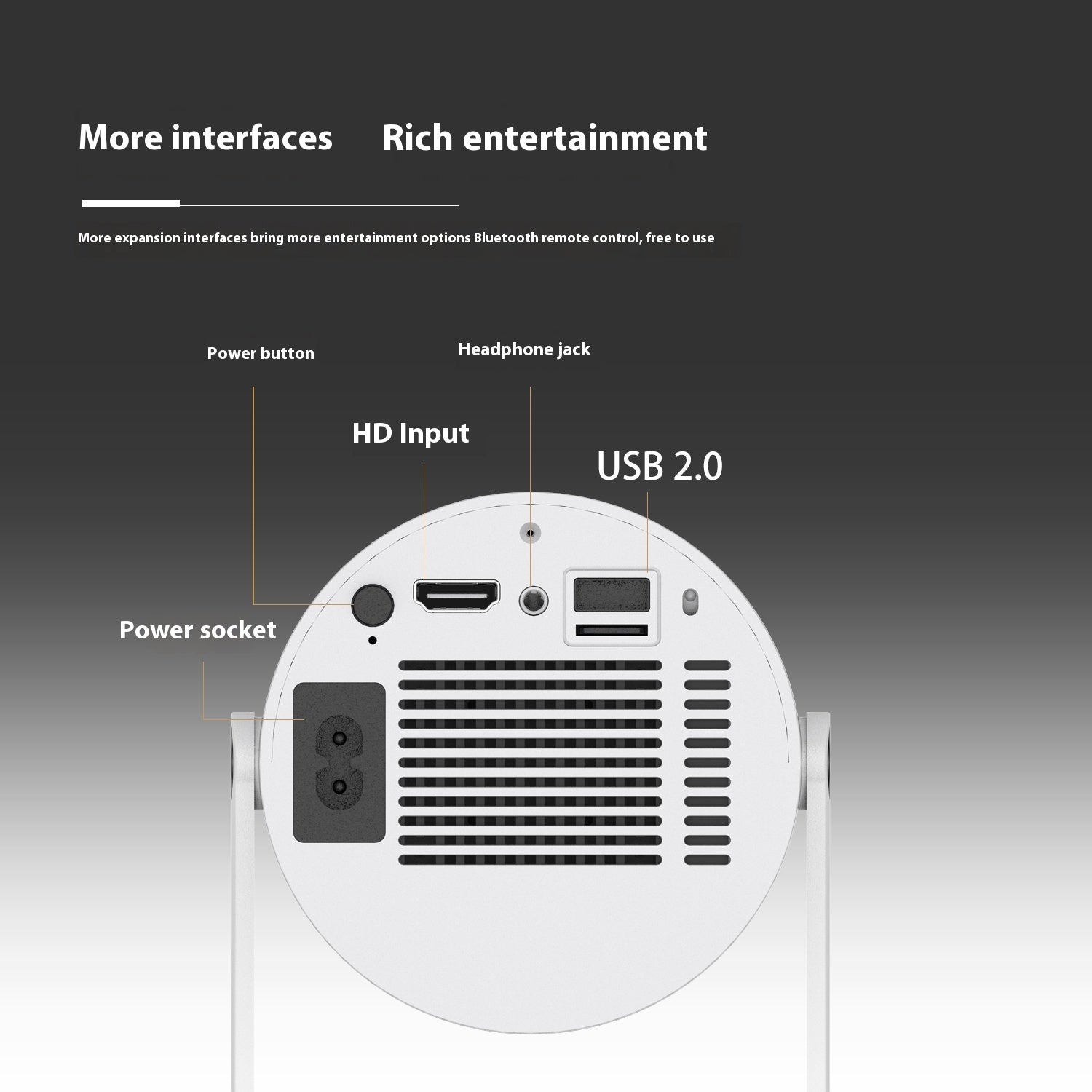Portable Mini Projector – 180° Automatic Focus for Home Video