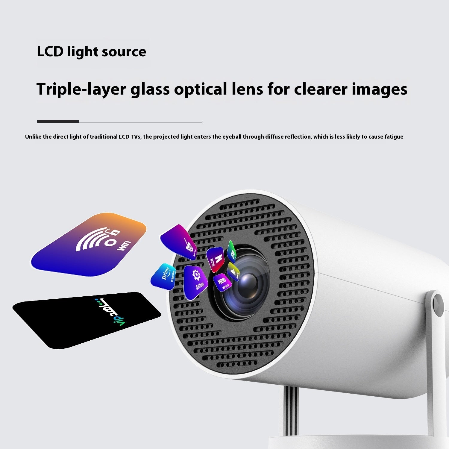Portable Mini Projector – 180° Automatic Focus for Home Video