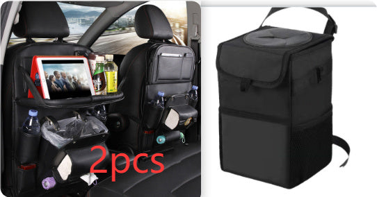 Luxury PU Leather Car Organizer – Seat Back Storage & Tray