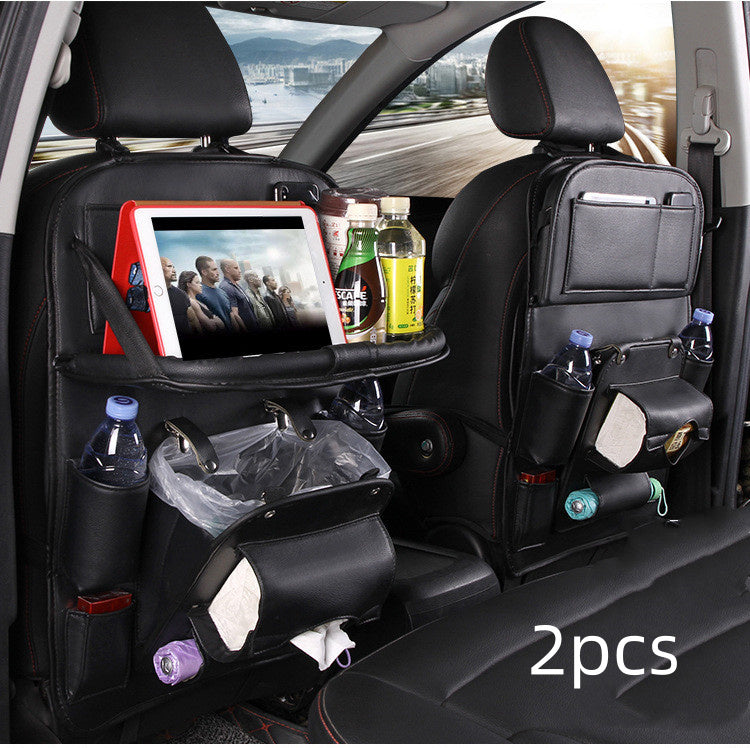 Luxury PU Leather Car Organizer – Seat Back Storage & Tray