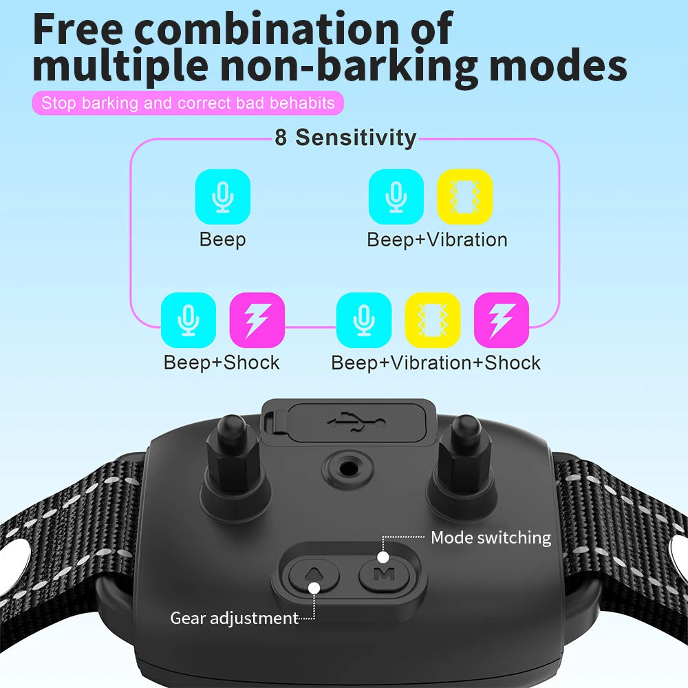 Smart Automatic Anti Barking Dog Collar – Rechargeable & Waterproof