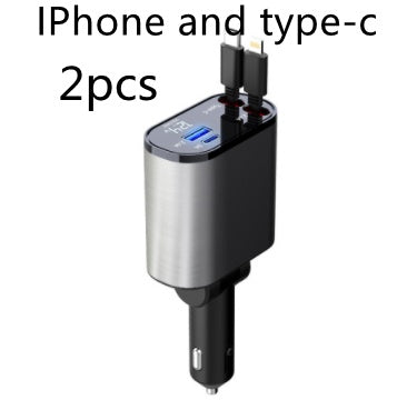 100W Metal Car Charger – USB & Type-C Fast Charging