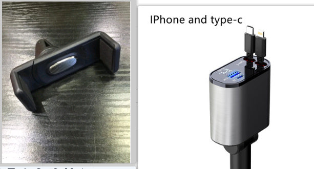 100W Metal Car Charger – USB & Type-C Fast Charging