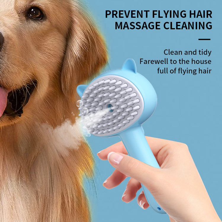 Rechargeable Mist Pet Grooming Brush – Self-Cleaning Slicker Brush for Dogs & Cats