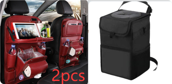 Luxury PU Leather Car Organizer – Seat Back Storage & Tray