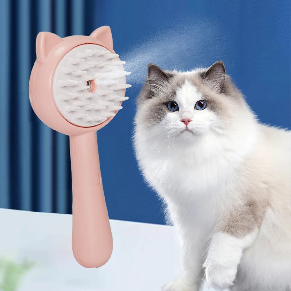 Rechargeable Mist Pet Grooming Brush – Self-Cleaning Slicker Brush for Dogs & Cats