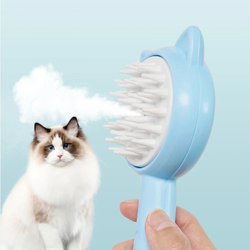 Rechargeable Mist Pet Grooming Brush – Self-Cleaning Slicker Brush for Dogs & Cats