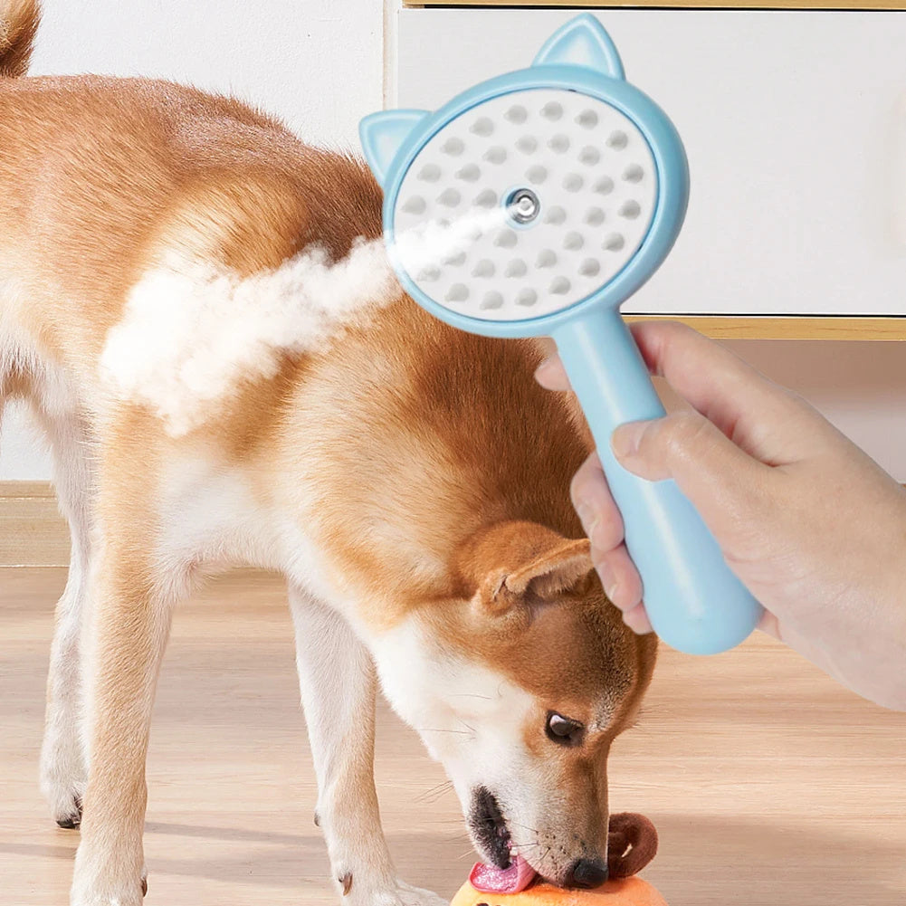 Rechargeable Mist Pet Grooming Brush – Self-Cleaning Slicker Brush for Dogs & Cats