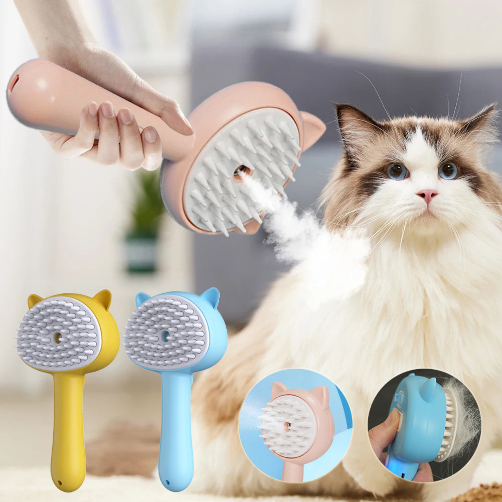 Rechargeable Mist Pet Grooming Brush – Self-Cleaning Slicker Brush for Dogs & Cats