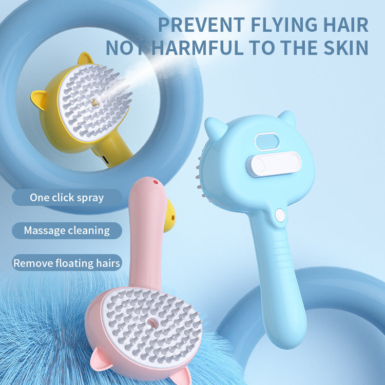 Rechargeable Mist Pet Grooming Brush – Self-Cleaning Slicker Brush for Dogs & Cats